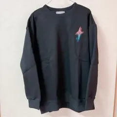 トレーナー メンズ 裏起毛 プリント 大きいサイズ 男女兼用 黒 レギュラー