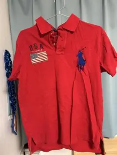 Polo by Ralph Lauren 赤 ポロシャツ USA刺繍 M