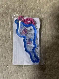 琵琶湖キーホルダー　竹生島　青　ブルー　②