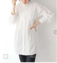 ジャーナルスタンダード レリューム ピンタックシャツ チュニック ホワイトのサムネイル