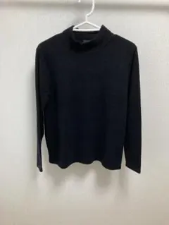 ハイネックニット セーター ブラック 無地 シンプル カジュアル