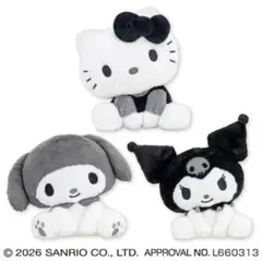 サンリオキャラクターズ モノクロおすわりドールBIGタイプ1 マイメロディ１点