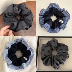 ドット・ストライプデザインヘアシュシュ