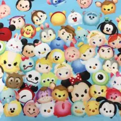 ディズニー ツムツム 生地 約55㎝×1.1ｍ ライトブルー