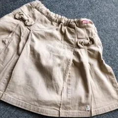 ◇ファミリアfdash✴︎ベージュのリボンスカート◇アジャスター付110