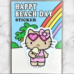 【限定品】ハローキティ ハッピービーチデイ ステッカー　日焼けキティ　アイス
