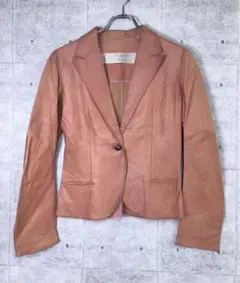 00’s LANVIN フランス製 古着 1つボタン ピンクレザージャケット