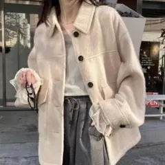 CIAOPANIC TYPY シャギーアソート柄オーバージャケット