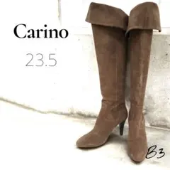 【本革】Carino スエードオーバーニーブーツ 23.5　ライトブラウン　美脚のサムネイル