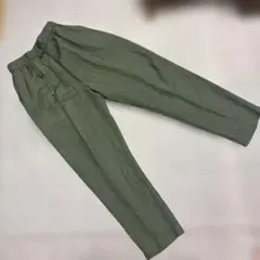coen コーエン　リネン混テーパードパンツ カーキのサムネイル