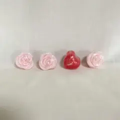 ろうそく キャンドル 4個 ローズ バラ 薔薇 ハート ピンク 赤