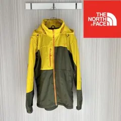 【海外限定】 ノースフェイスマウンテンパーカー　メンズ100Lイエロー×カーキ