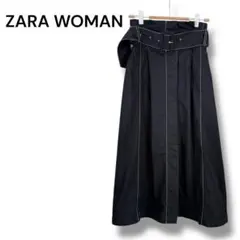ザラウーマン ロングスカート ブラック ベルト付き Sサイズ　モード系