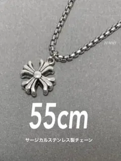 【タイニー クロス ネックレス 55cm】ボックスロール ステンレス a01