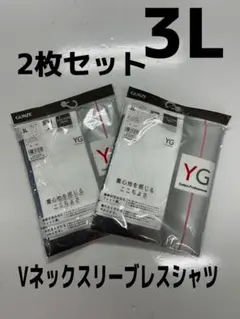 (最安値)GUNZE YG紳士肌着Vネックスリーブレスシャツ3L 2枚セット