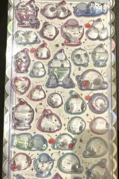 ボンボンドロップシール　ぷっくり シマエナガ