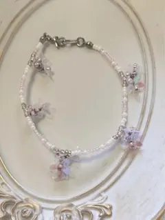 スパンコールのフラワーブレスレット