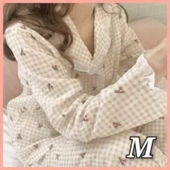【新品】パジャマ チェック チェリー ルームウェア フリル 韓国 ギンガム