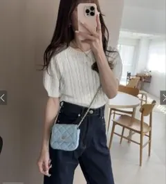 【GRL】ケーブル編みニットパフスリーブトップス[gn135a]