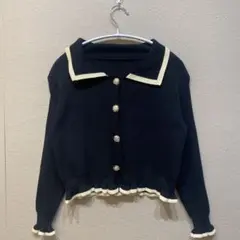 Lace Ladies フリルショート丈カーディガン　サイズF カーディガン