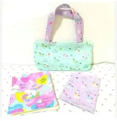 4251 】ユニコーン★ミニバッグ★ティッシュケース★ハンカチ　3点