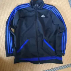adidas ジップアップジャケット 黒/青