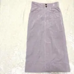 【良品】ラベンダー コーデュロイ タイトスカートXS相当