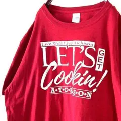 ギルダン LET'S Cookin! Tシャツ XL レッド 赤 古着