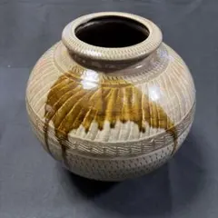 陶器 花瓶 壺 飛び鉋 刷毛目 焼き物 小石原焼 福嶋窯元