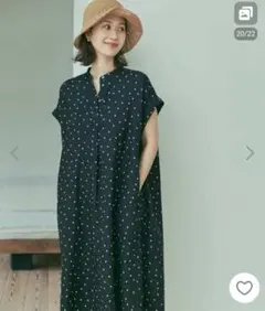 アーバンリサーチドアーズ　DOORS　ワンピース リネンドットフレアワンピース