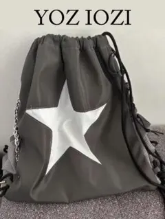 SHEIN シーイン　バックパック　ナップサック　Y2K グレー　スター　星のサムネイル