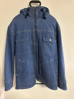 【美品】Purple & Yellow ボア裏地 デニムフーデットジャケット S