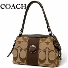 美品 COACH ハンドバッグ ロゴプレート チャーム付き シグネチャーのサムネイル