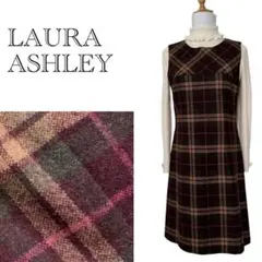ローラアシュレイ チェック柄 ジャンパースカート UK10 (Mサイズ)