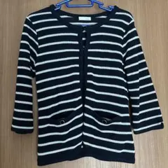 ストライプ カーディガン 七分袖