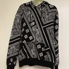 RHUDE ペイズリー柄バンダナ柄 フード付きパーカー M 白黒 モノクロ 美品のサムネイル