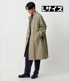 【L】ビューティーアンドユース　エアリーコットン バルカラー コート　アローズ