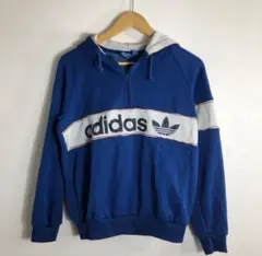 adidas アディダス　ロゴパーカー　y2k ヴィンテージ　ブルー