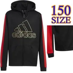 新品タグ付き 150⭐️ アディダス ニットジャケット フーディ ジュニア 黒