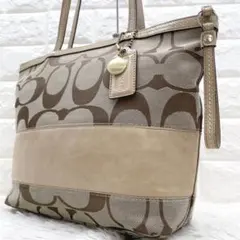 COACH トートバッグ シグネチャー レザー 肩掛け ビジネスバッグ
