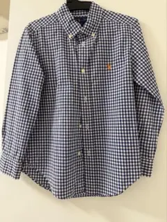 ラルフローレン　チェック柄 長袖シャツ ネイビー120