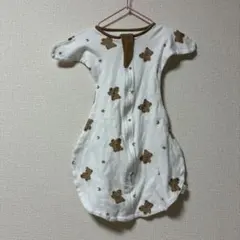 ベビースワドルクマ柄 ホワイト・ブラウン