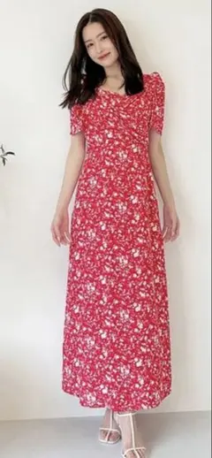 SNIDEL レーヨンカシュクールプリントワンピース