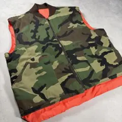 レア 80s ウッドランドカモ リバーシブルベスト network カモフラ