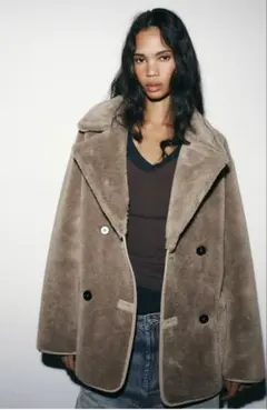 新品未使用タグ付き17990円 ダブルフェイスコート　リバーシブル