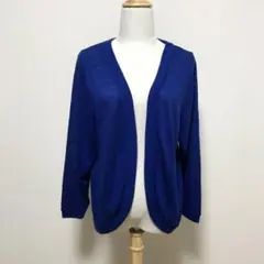 美品　Khalita　しまむら　青　長袖　カーディガン　前開き　M