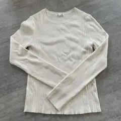 GU リブニットボタンスリーブプルオーバーZ Ｓサイズ アイボリー