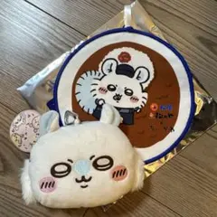 ちいかわ　ぬいぐるみパスケースポーチ2 モモンガ、松屋ハンドタオル