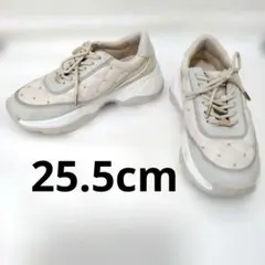 美品★RANDA ランダ スタッズ 厚底スニーカー アイボリー LL 25.5㎝のサムネイル