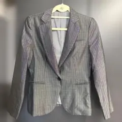 Aquascutum テーラードジャケット ストライプ グレーのサムネイル